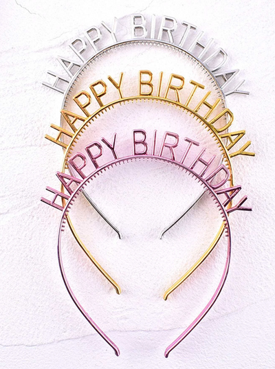 Tiara Metalic Happy Birthday X UNIDAD