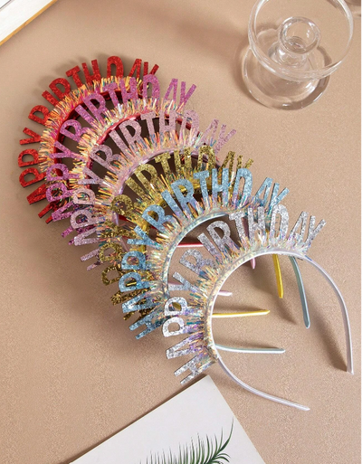 Tiara Props Modern Happy Birthday X UNIDAD