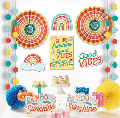 Retro Rainbow Room Decoration Kit (x12u)