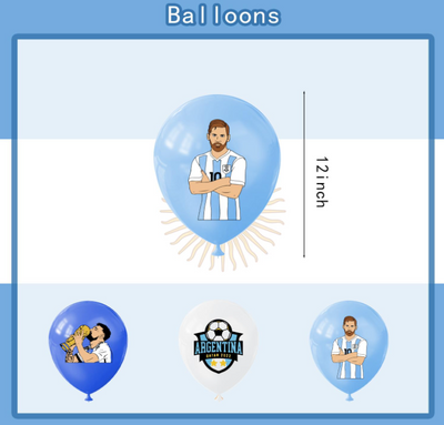 Globos Messi Selección Argentina X Paquete (18 unidades)