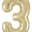 Supershape Foil Balloon #3 White Gold