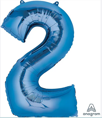 Number #2 Supershape Balloon 34" Royal Blue