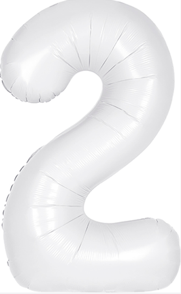 Number #2 Supershape Balloon 34" Pastel White