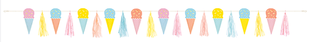 PASTEL ICE CREAM GARLAND W/TAS