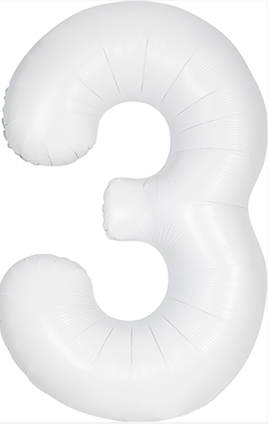 Number #7 Supershape Balloon 34" Pastel White