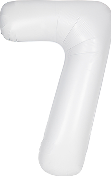Number #7 Supershape Balloon 34" Pastel White