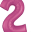 Number #2 Supershape Balloon 34" Hot Pink