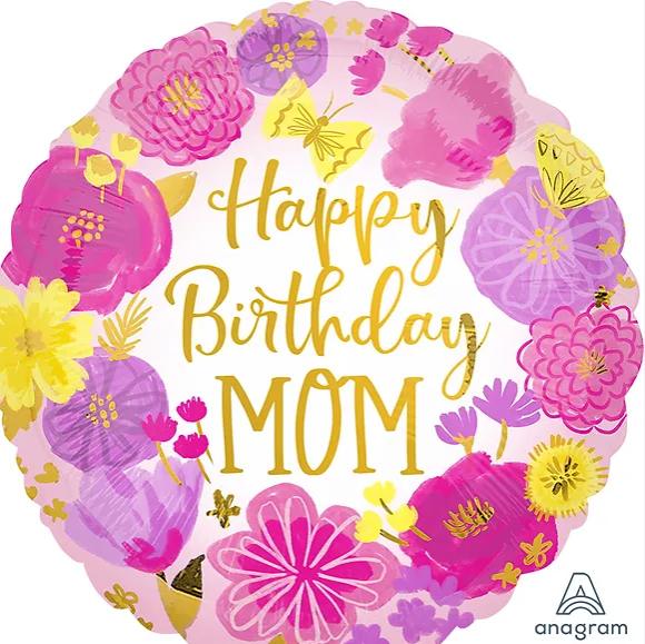 18'' HBD MOM PAINTED FLOWERS