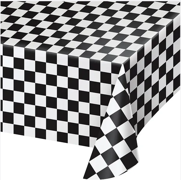 TABLECOVER/MANTEL RACING BLACK CHECK