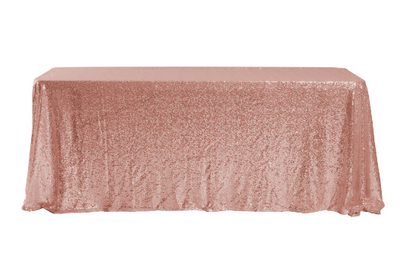 Mantel Sequin Rectangular 90" x 132" - Rose Gold / Blush