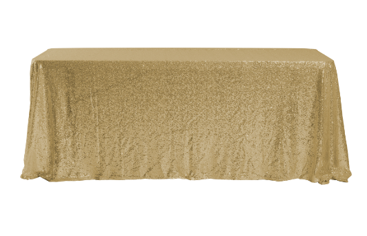 Mantel Sequin Rectangular 90" x 132" - Gold