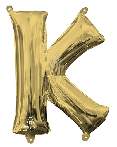 Letter "K" White Gold Air Filled
