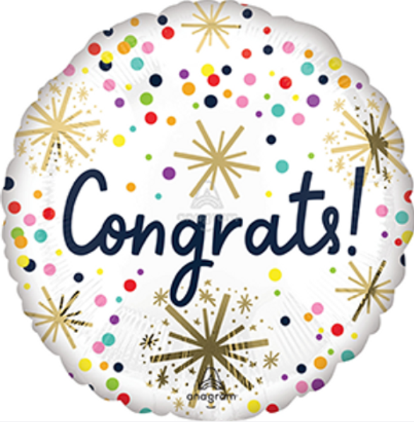 18" CONGRATS CONFETTI SPRINKLE