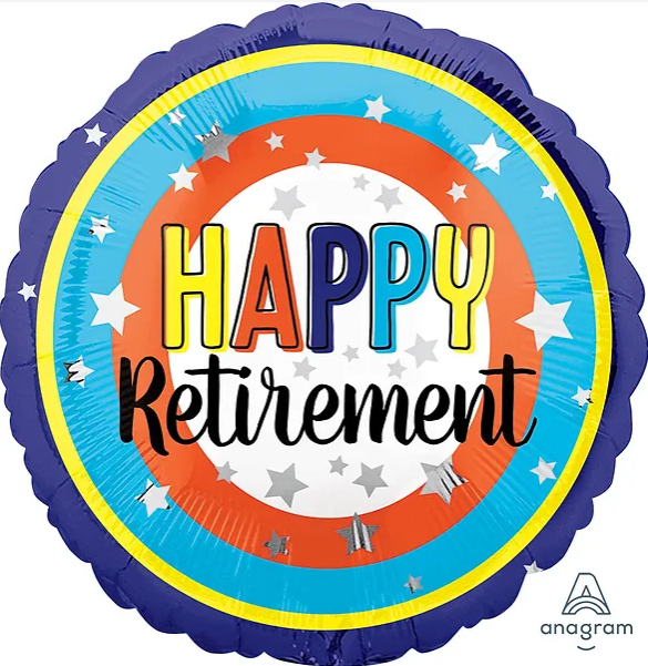 18'' MYLAR BALLOON HAPPY RETIREMENT COLORFUL