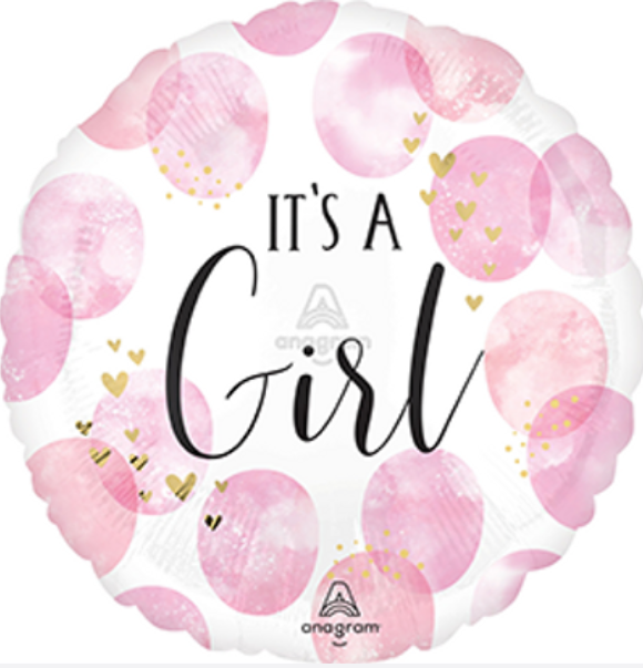 18" BABY GIRL PINK WATERCOLOR