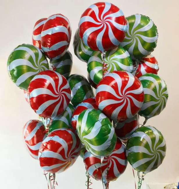 Globo Navidad mentas Rojo y Verde
