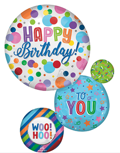 Globo Supershape SATIN HAPPY BIRTHDAY