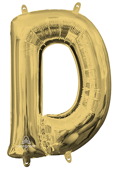 Letter "D" White Gold Air Filled