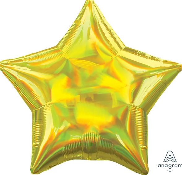 Star Iridescent Yellow Foil Balloon 18'
