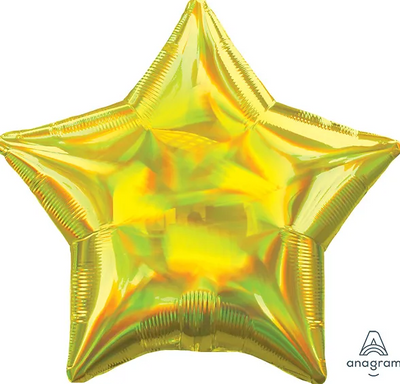 Star Iridescent Yellow Foil Balloon 18'