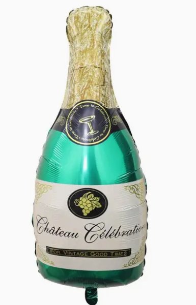 Globo Botella Champagne Verde