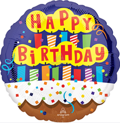 18" HAPPY BIRTHDAY CAKE BALLOON