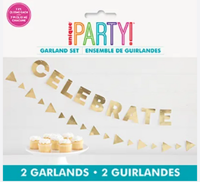 GOLD CELEBRATE PAPER GARLAND