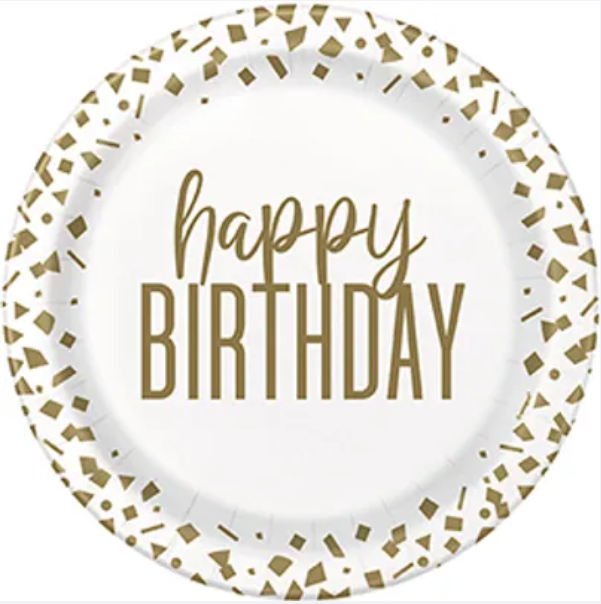 GOLD CONFETTI BIRTHDAY PLATES