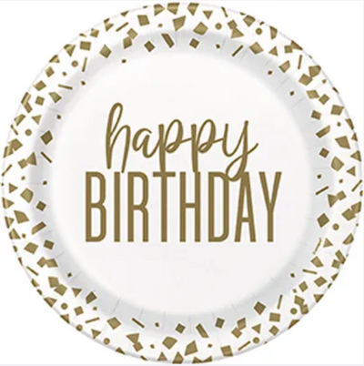 GOLD CONFETTI BIRTHDAY PLATES