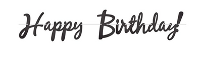 HAPPY BIRTHDAY BLACK BANNER