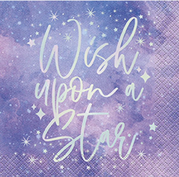 PURPLE GALAXY BEV NAPKINS FOIL