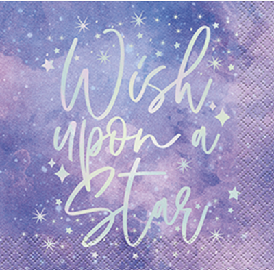 PURPLE GALAXY BEV NAPKINS FOIL
