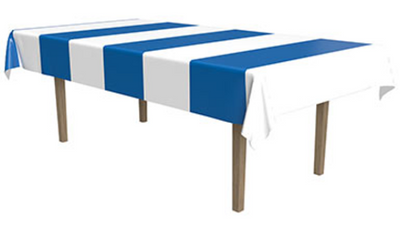 TABLECOVER BLUE & WHITE STRIPE