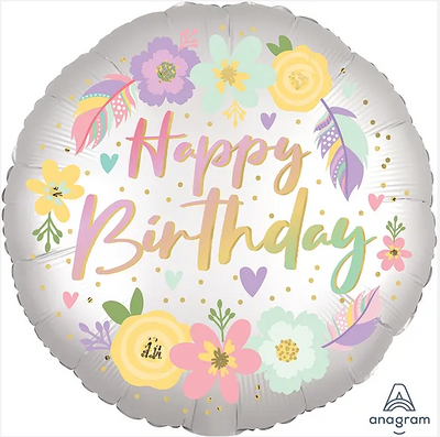 Boho Happy Birthday Foil Balloon 18”