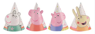 Peppa Pig Mini Party Hats (x8u)