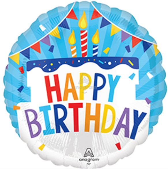 18" HAPPY BIRTHDAY TIERED CAKE