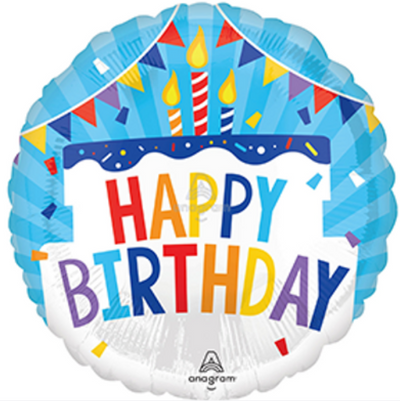 18" HAPPY BIRTHDAY TIERED CAKE