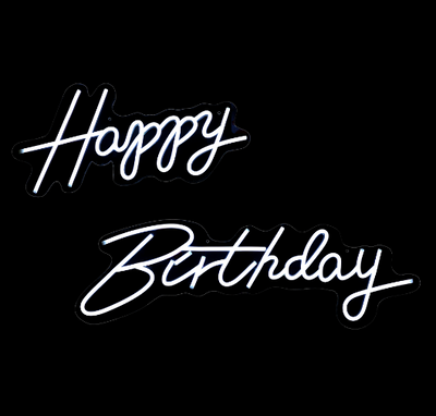 Alquiler - "Happy Birthday" Neon Light Sign With Hanging Chain 23½“