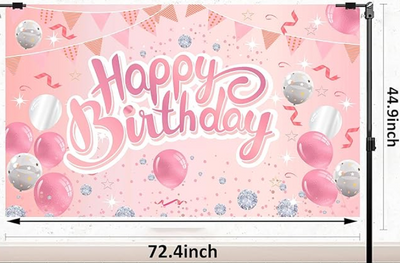 Happy Birthday Backdrop Rosa