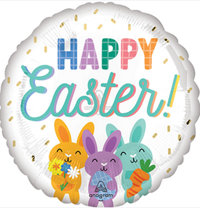 18" HAPPY EASTER CUTE BUNNIES