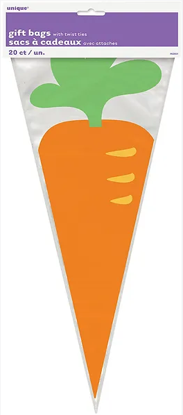 CARROT CONE SHAPED CELLO BAGS (20u)
