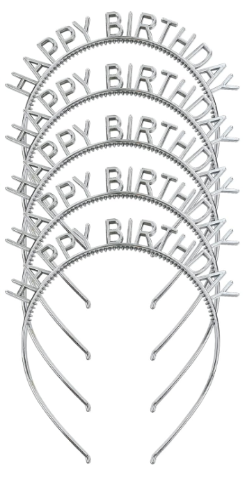 Tiara Metalic Happy Birthday X UNIDAD