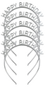Tiara Metalic Happy Birthday X UNIDAD