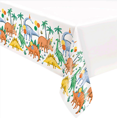 PARTYING DINOSAUR TABLECOVER