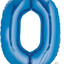 Number #0 Supershape Balloon 34" Royal Blue
