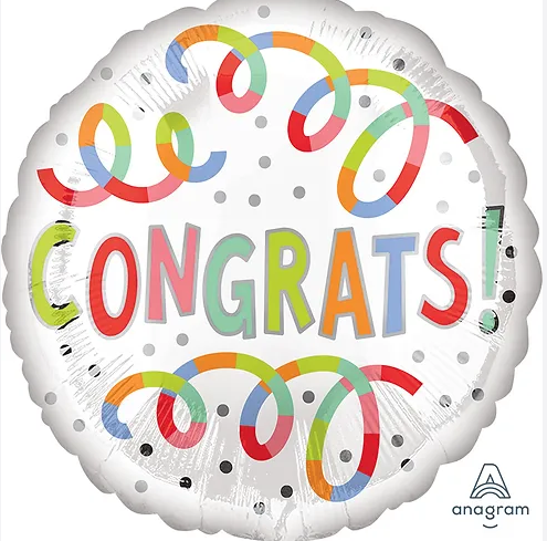18" CONGRATS SWIRLS