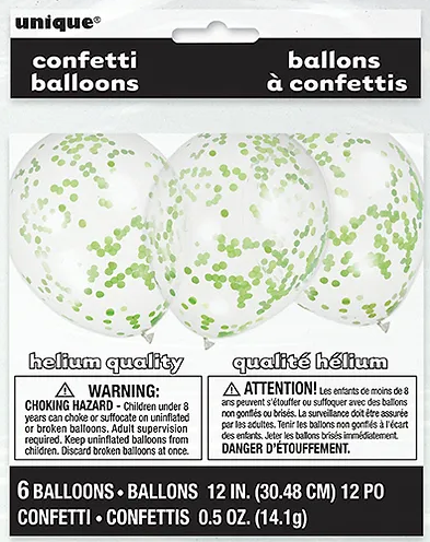 CONFETTI BALLOONS LIME GREEN