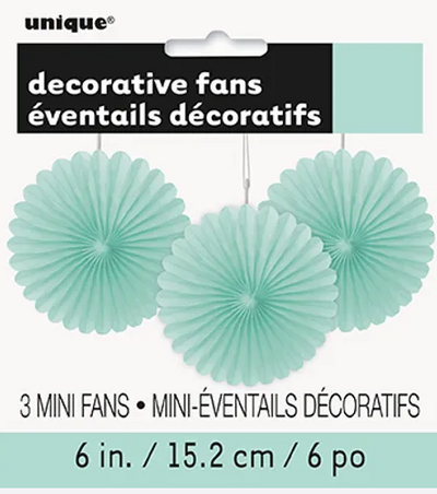 PAPER FANS 6" 3CT MINT