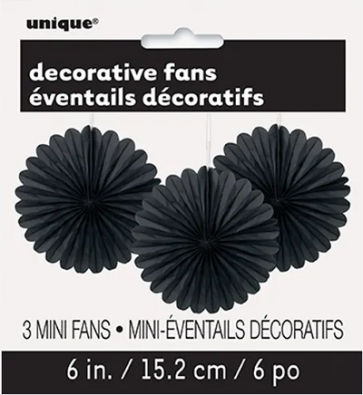 PAPER FANS 6 BLACK