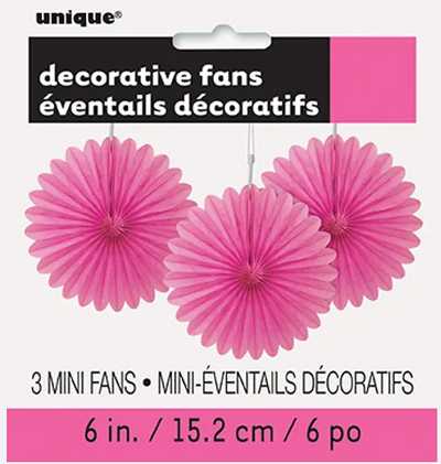 PAPER FANS 6 HOT PINK